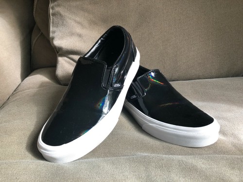 black patent vans