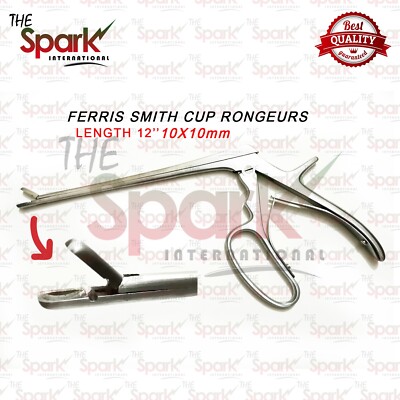 FERRIS SMITH CUP RONGEURS 12'' 10X10mm NEUROSURGICAL Straight Surgical Instrument