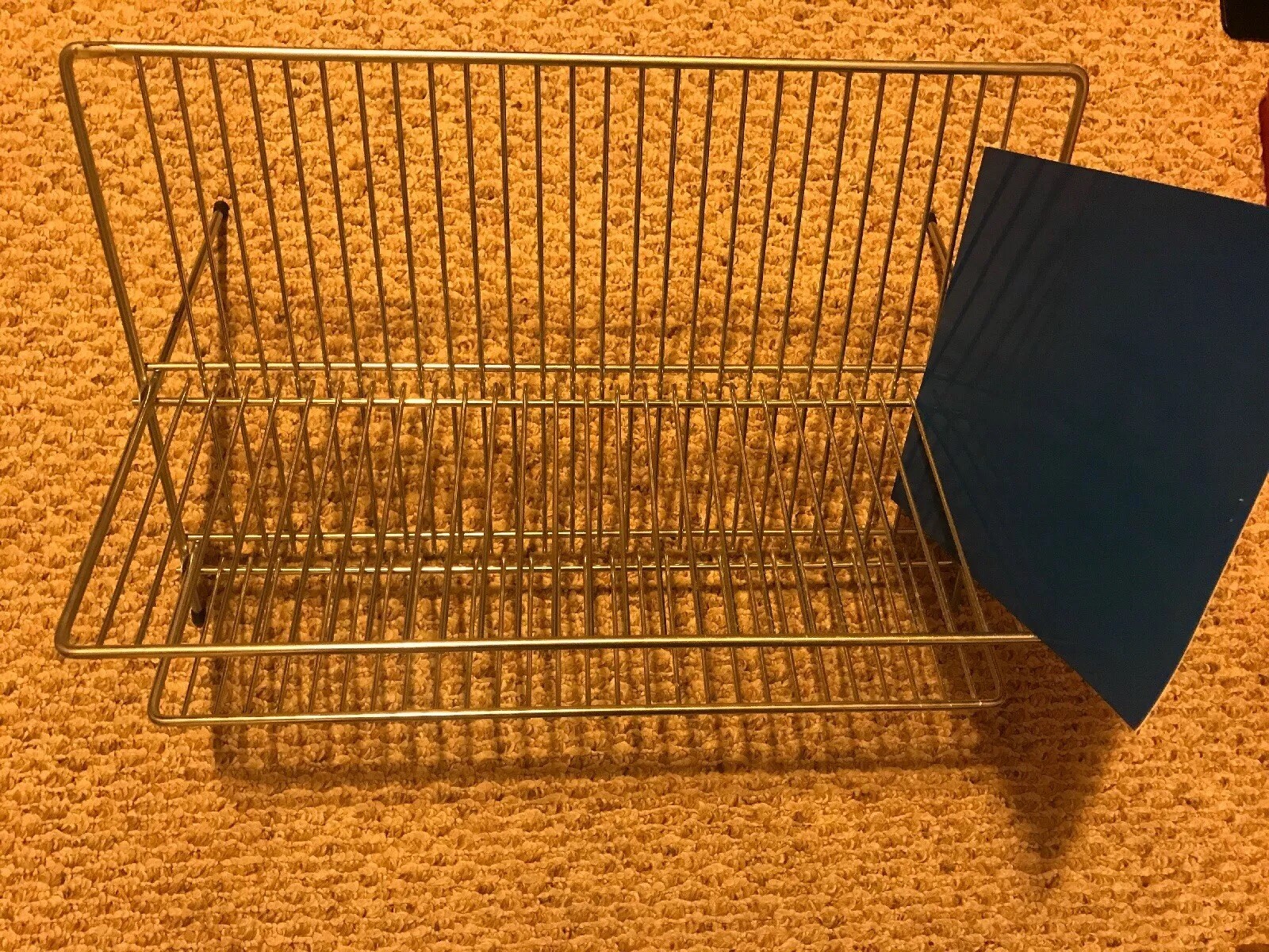 Metal Table Top Plate Rack 25 Slot Farmhouse Kitchen Office Organizer Folds Up eBay