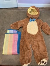 Baby Bear Halloween Costume Brown Sz 0-6 Months Unisex Hat And Blanket Included
