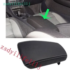 1x For Volvo XC40 2018-2022 Black White Leather Middle Console Armrest Box Cover