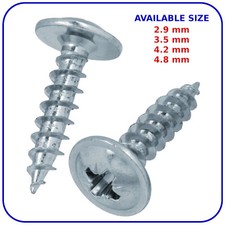 Flange Head Self Tapping Screws Pozi Flanged Tappers 2.9mm, 3.5mm, 4.2mm, 4.8mm
