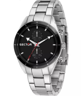 Sector No Limits Herrenarmbanduhr 770 Dual Time Quarz Edelstahl 44 mm Schwarz