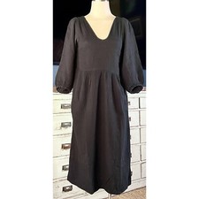 NWT New Madewell Black Midi Long Dress XS