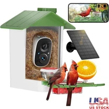 Smart Bird Feeder W/ 2K HD Camera Solar Panel AI Species Identification New