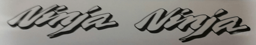 NINJA OUTLINE TANK FAIRING MOTORCYCLE DECAL STICKER (2) 250/300/ZX6/ZX10/ZX14 - Picture 1 of 9