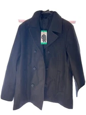 Mens Kenneth Cole Reaction Extra Large inner zipper & button Peacoat Black EUC