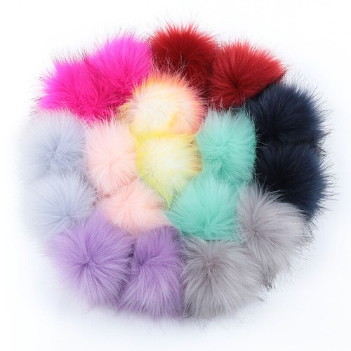Styrofoam Balls 20 Pieces DIY Fur Pom Pom With Elastic Loop For Hats Keychains Scarves Gloves Bags - Foto 2