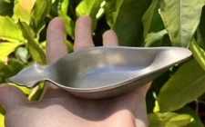 ANTIQUE PEWTER  INVALID FEEDER  Dish PAP BOAT Metalars Peltro Italy 12cm Vry OLD