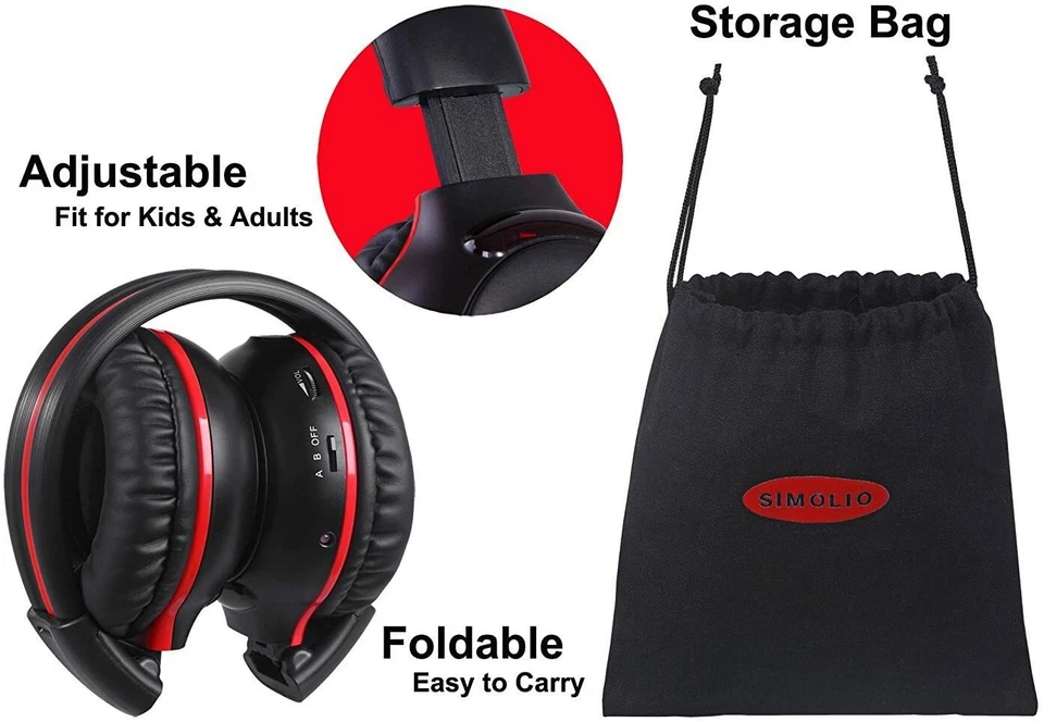 SIMOLIO 4 Pack uconnect Headphones for Chrysler town & country 2006-2018 NEW - Image 3 of 4