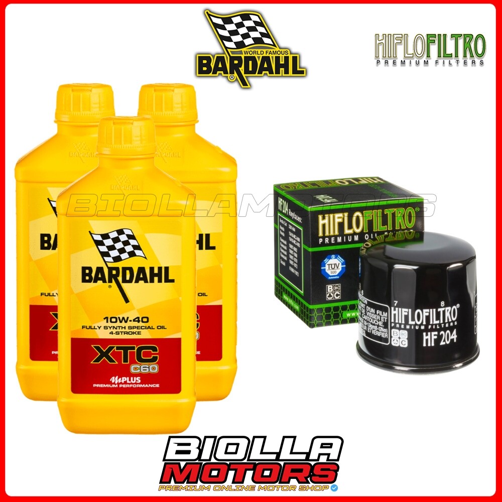 Kit Tagliando Bardahl XTC C60 10W40 Con Filtro Olio Per Yamaha MT-07 ABS 2014-2016