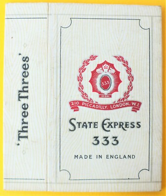 State Express Three Threes 333 Zigarettenschachtel (leer) 