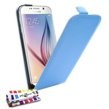 ETUI FOLIO A RABAT SAMSUNG GALAXY S6 OPEN FLIP BLEU ECO-CUIR (PU)