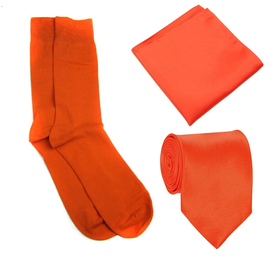 Men's Combo Set Necktie Hanky & Sock Set Weddings Formals Business Many Colors - Image 4 of 4