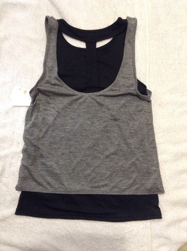 NWT Women's C9 Performance Layered T- Back Tank Black/ Gray Sz XS - Picture 2 of 5