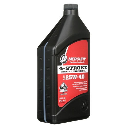 Mercury Mercruiser Quicksilver Four Stroke Oil  25W-40  One Qt OEM  92-8M0078627 - Foto 6 di 14