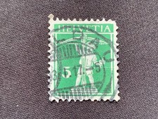 SWITZERLAND HELVETIA 1909-1911 WILHELM TELLS SON 5C EMERALD GREEN USED