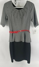 Dress Barn Polka Dot with Belt Dress Size 4 NWT