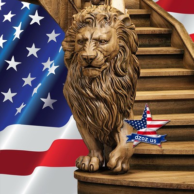 wood carved lion