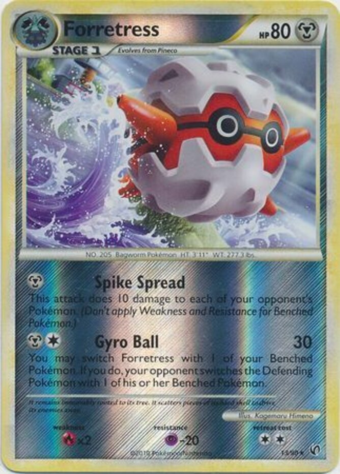 Lightly Played Forretress - 13/90 - Rare - Reverse Holo Pokemon Undaunted