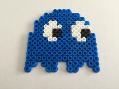 FANTOME MONSTRE BLEU INKEY PACMAN PAC-MAN NAMCO PERLE A REPASSER HAMA  DECORATION