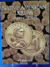 H.E. Harris Native American Dollar Starting 2009 Coin Folder, Album Book #3162