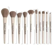 Makeup Brushes 10 Piece Set Foundation Eye Shadow Concealer Blush Brush White