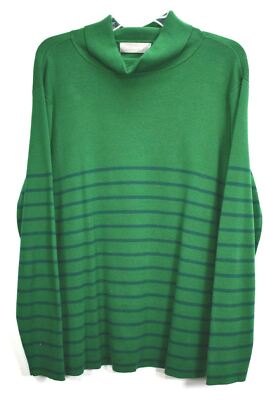 Liz Claiborne Womens Green Long Sleeve Turtleneck Cotton Pullover Sweater  1X
