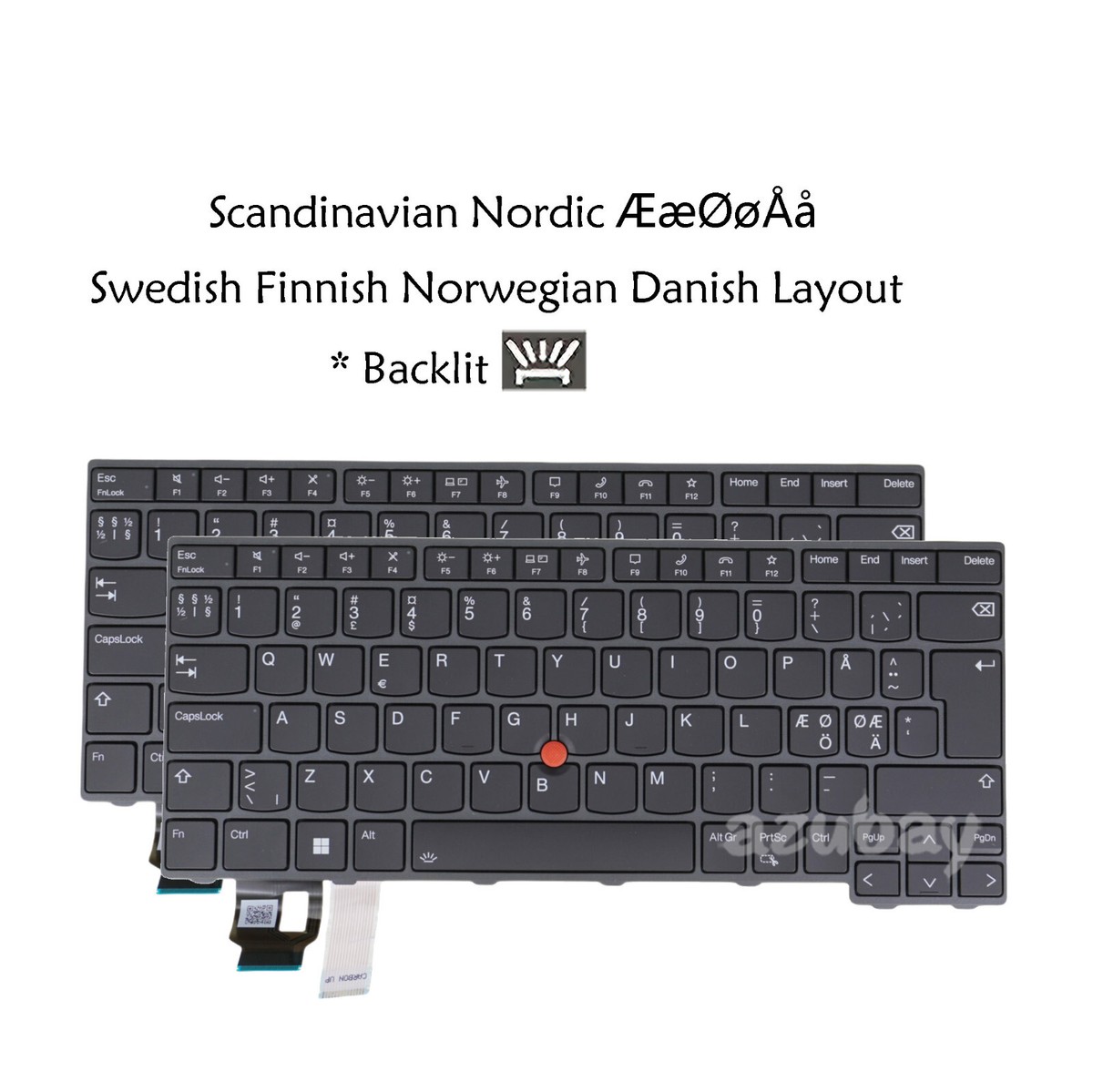 Nordic Keyboard For Lenovo ThinkPad T14 Gen 3 / Gen 4, L14 Gen 3
