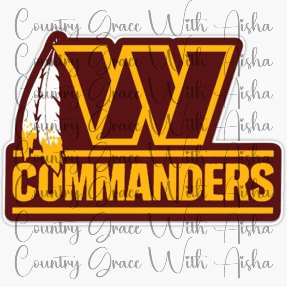 HANDMADE Sublimation Transfer Print Commanders Football Ready To Press Heat Transfer