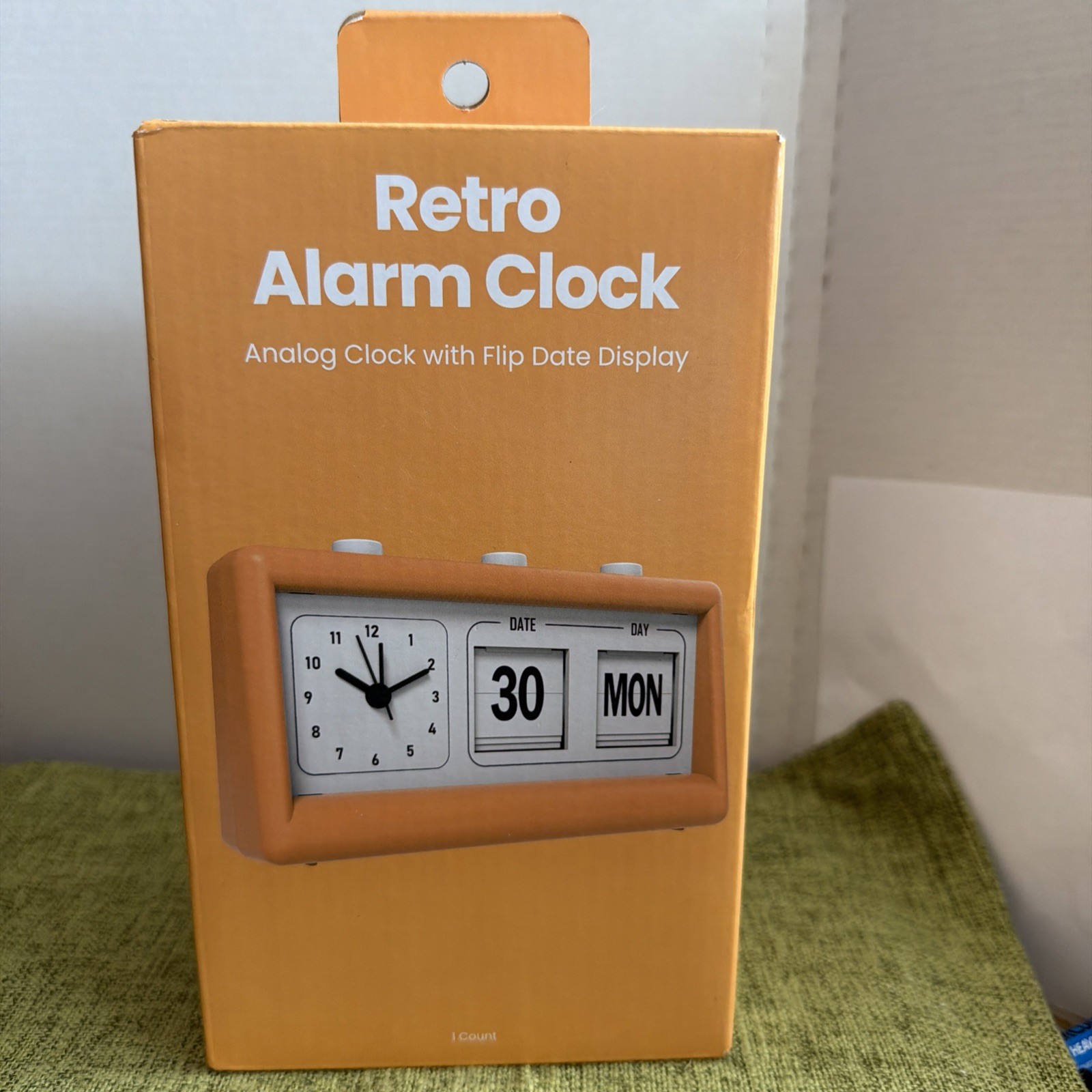 - Orange: Bedroom Table Clock, White Face, New