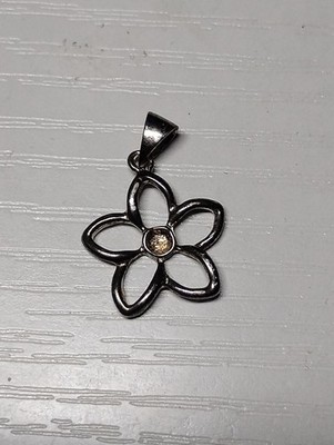 Sterling Silber Blumen Anhänger mit leerem Mittelloch