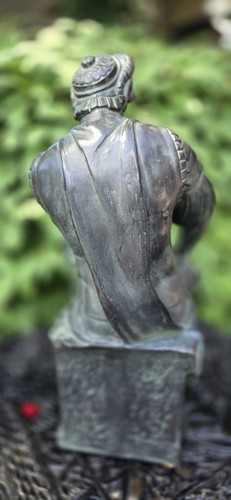 Antica Statua Rococò Verdigris Art Nouveau Colore Bronzo Statue Scultura 17" - Foto 6 di 13