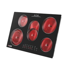 30 Inch Electric Cooktop 5 Burners, 8500W Built-in Radiant Ceramic Stove Top ...