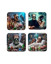 Set of 4 Patches Frankenstein 3" Patch Iron On Or Sew On