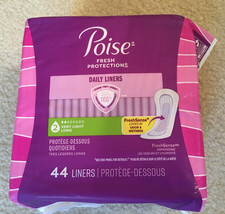 Poise Fresh Protection Daily Liners 2 Very Light Long 44 ct.   BRAND NEW
