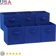 Sturdy Lightweight Fabric Storage Cubes Six Pack Collapsible Organizer Bins New