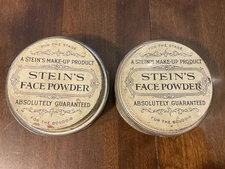 2 Antique Vintage Stein Face Powder Theatrical Theater Makeup Tin Box N Y Ad. P