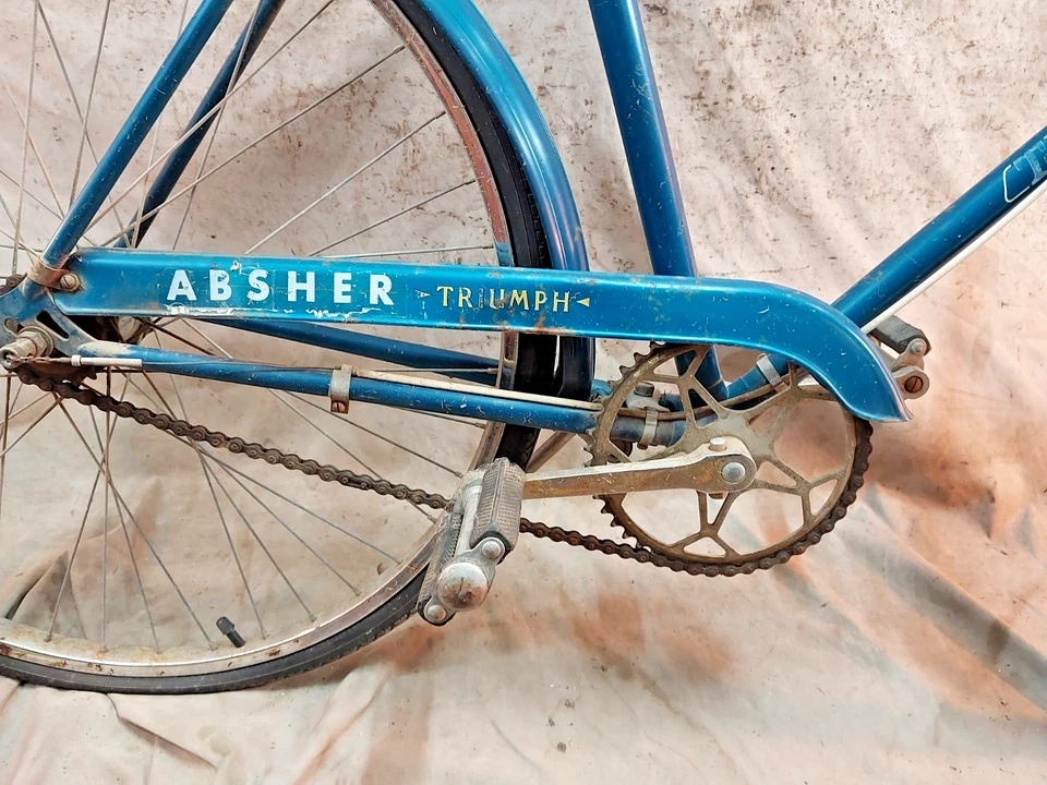 Bicicleta Triumph Absher Cruiser 1966 pequeña 54 cm 3 velocidades buje interno con orejetas de acero :) Foto 3 de 4