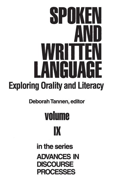Deborah Tannen | Spoken And Written Language | Buch | Englisch (1982) | Gebunden-image