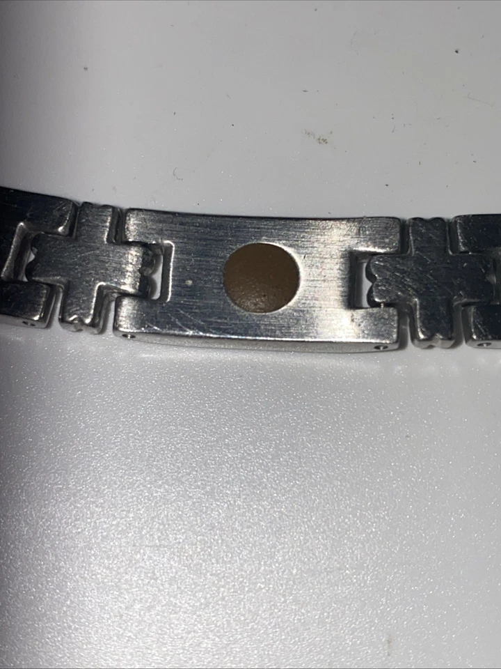 Men's Stainless Steel IP Cross Black Bracelet Chain Bracelet - Image 4 of 4