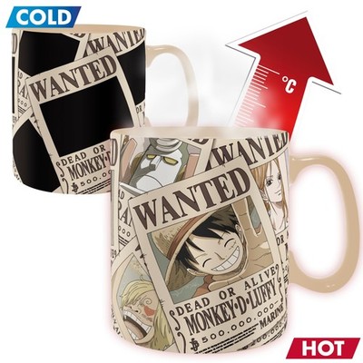 / ONE PIECE - Mug Heat Change - 460 ml - Wanted - cardboard ... 3665361139751