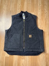 Vintage Carhartt V52 BLK Arctic Quilt Lined Vest Size XL NWT Canvas