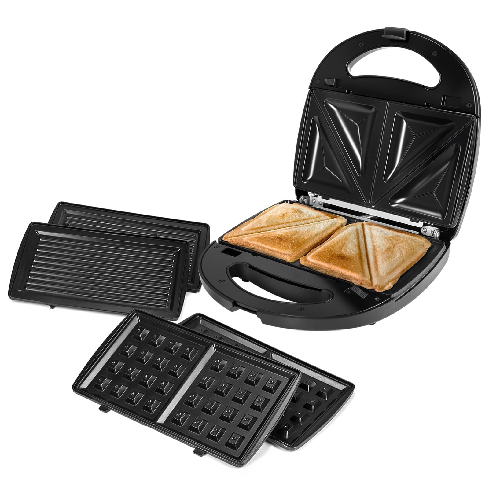 Tostiera Elettrica Economica 750W Piastra Toast 2 Posti Salva Spazio