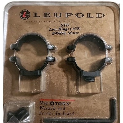 NEW Leupold Standard Rings 1'' Low Matte Black - 49898 .650 SOLID STEEL USA MADE