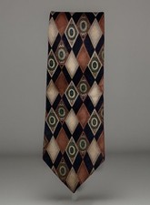 Pierre Cardin Silk Art Deco Tie 58x3.75 Browns Multicolored USA Made 60s-70s VNT