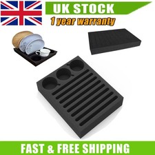 Foam Cup Glass Mug Holder 8 Slot Plate & 3 Cup Rack Storage Caravan Motorhome