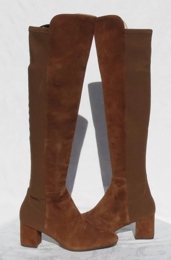 $750 Stuart Weitzman US size 7 7B Brown Suede Over The Knee GILLIAN City Boots - Image 2 of 4