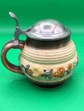 Antique German Art Nouveaux Jugendstil Beer Stein Stoneware c.1905