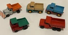 Vintage Lesney Matchbox 5 Dump Trucks--Unimogs(2), Snow Plow, Muir Hill, Dumper